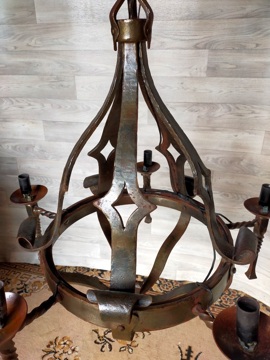 Medieval Wrought Iron Chandelier -photo-3