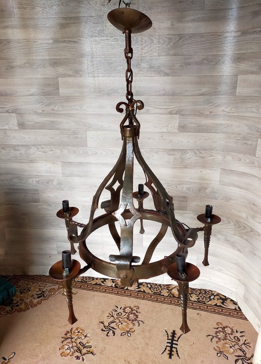 Medieval Wrought Iron Chandelier -photo-4
