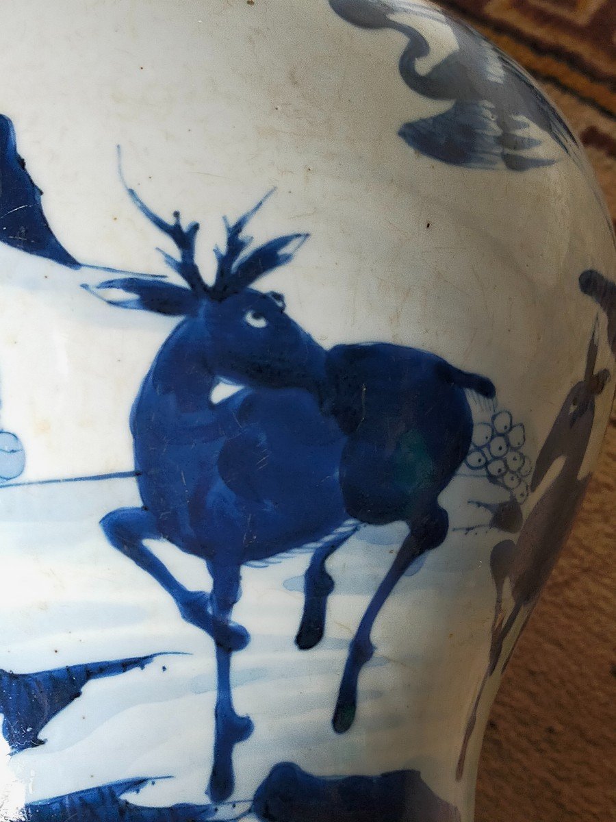 Large Kangxi Vase, (1662-1722) Blue And White -photo-1