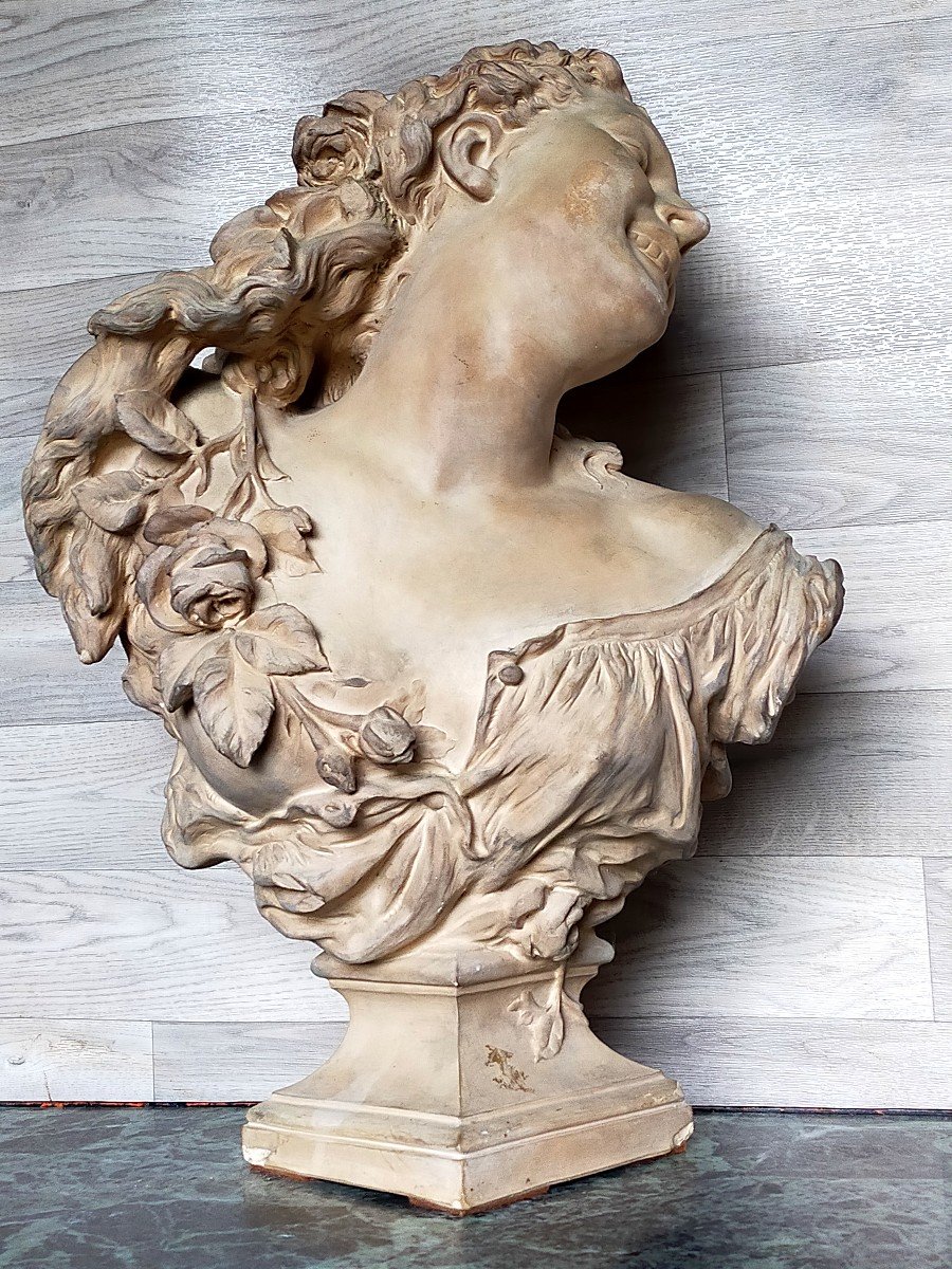 Jean Baptiste Carpeaux La Bacchante Aux Roses Ou Rieuse Terre Cuite 