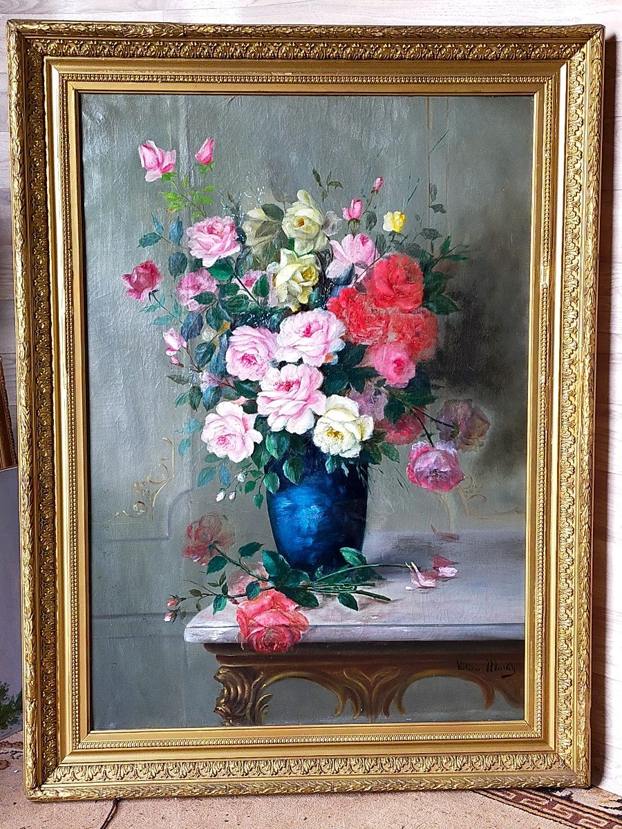 Grande Nature Morte Aux Roses Victoria Martin (1784-1869) 