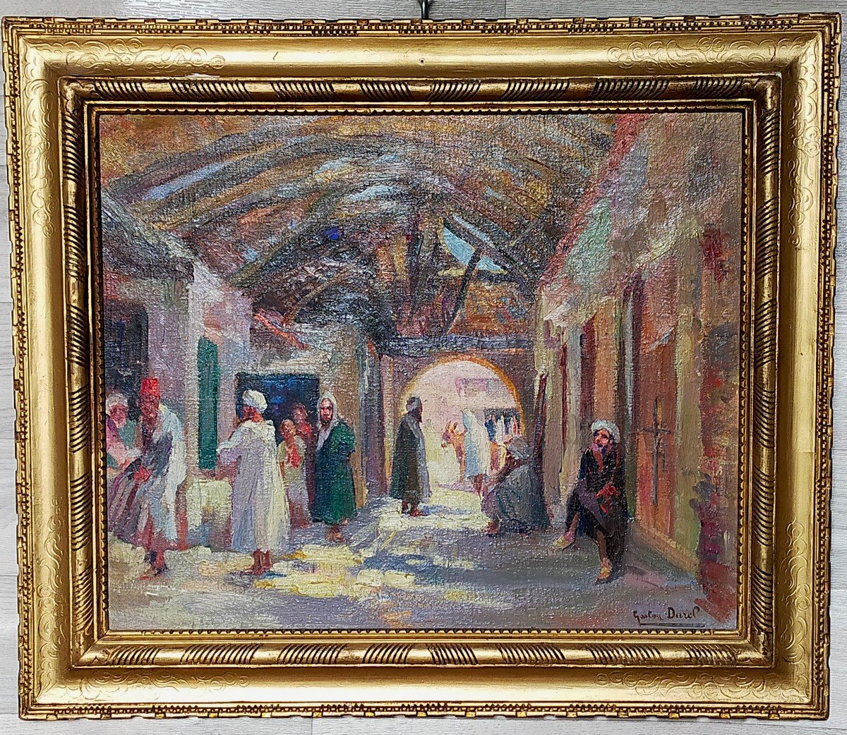 Gaston Jules Louis Durel (1879-1954) The Market In Marrakech Morocco 