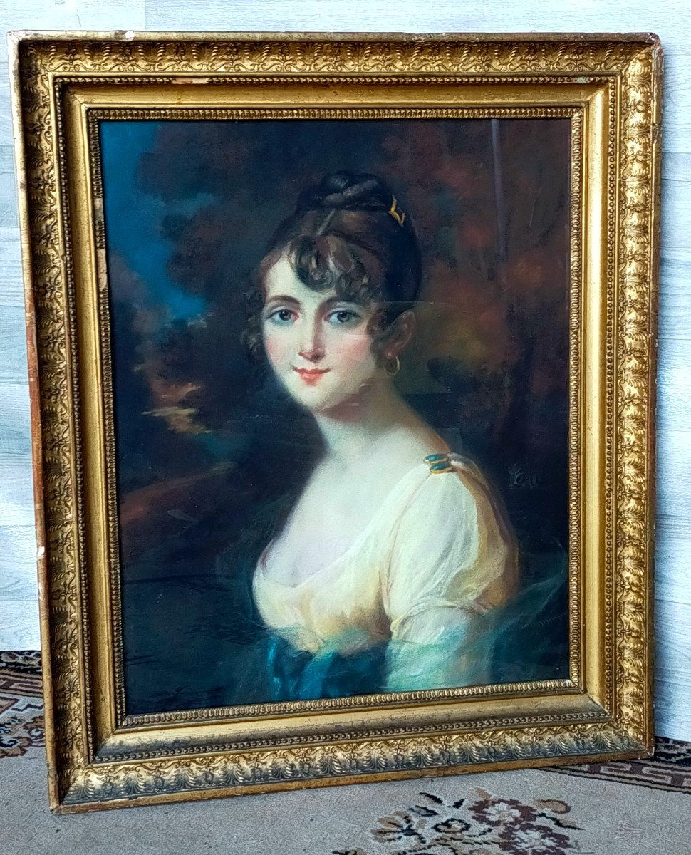 Pastel époque Empire La Jeune Femme A La Robe 