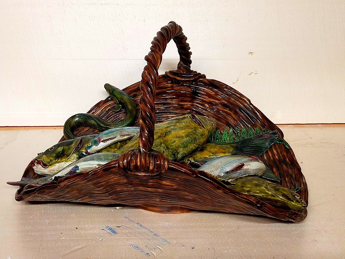 Large Fish Basket (palissy Renoleau Tours ...)-photo-3