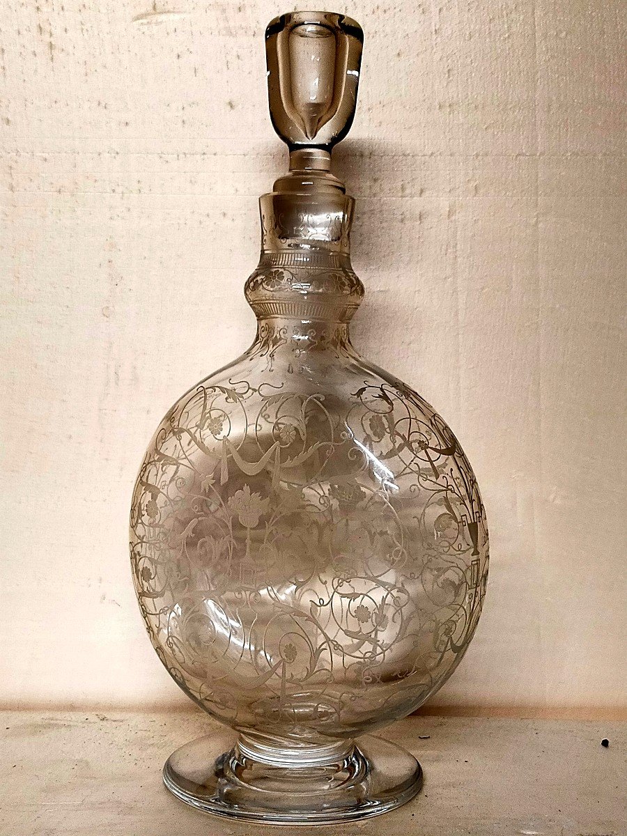 Large Baccarat Crystal Bottle Carafe -photo-2