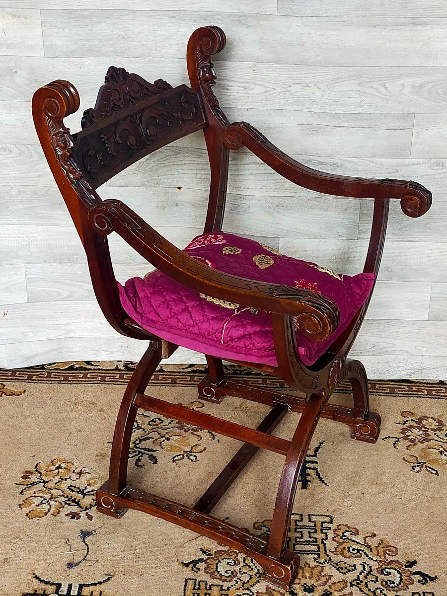 Dagobert Curule Walnut Armchair -photo-1