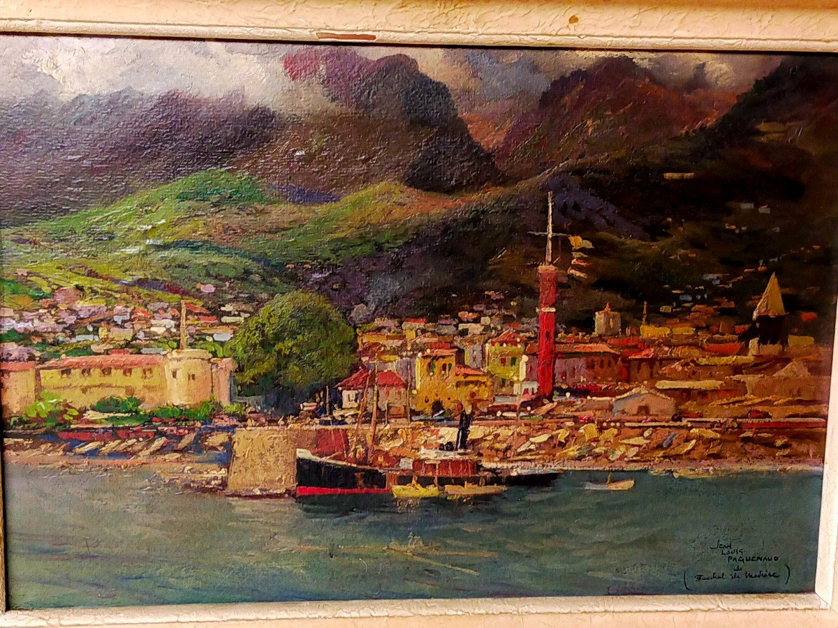 Jean Louis Paguenaud View Of The Port Of Funchal In Madeira -photo-3