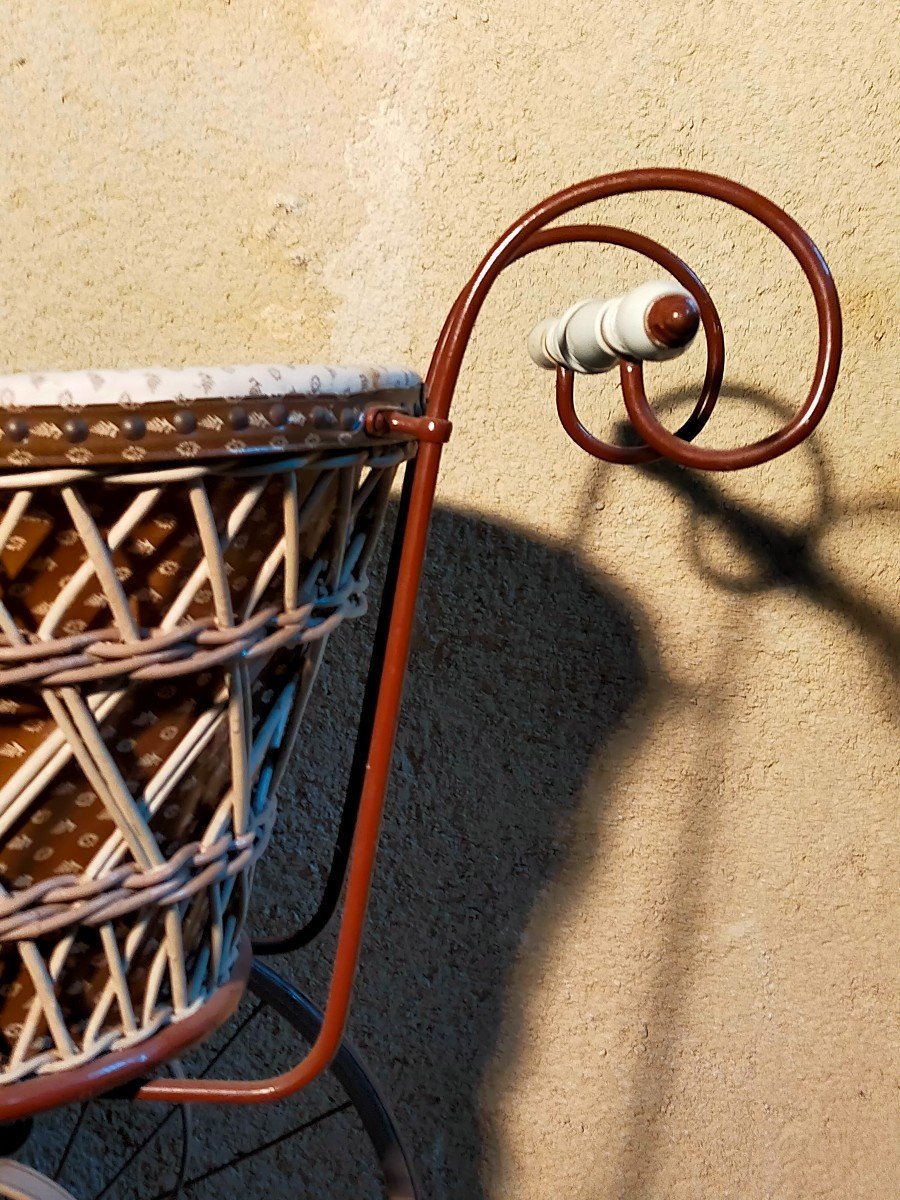 Old Wicker And Metal Child's Pram -photo-1