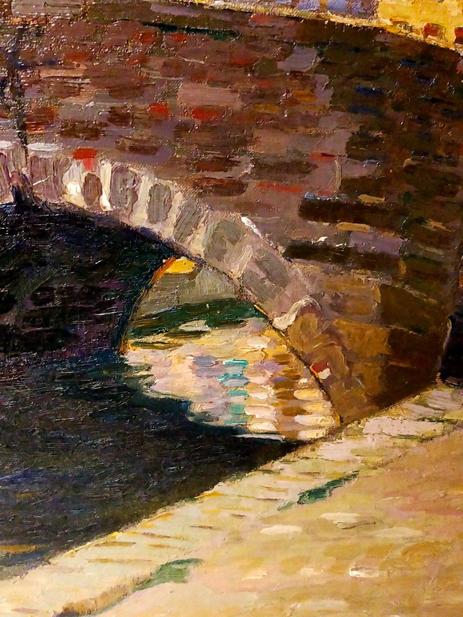 Pierre Gaston Rigaud 1874/1939 Le Pont A Bruges En 1912-photo-2