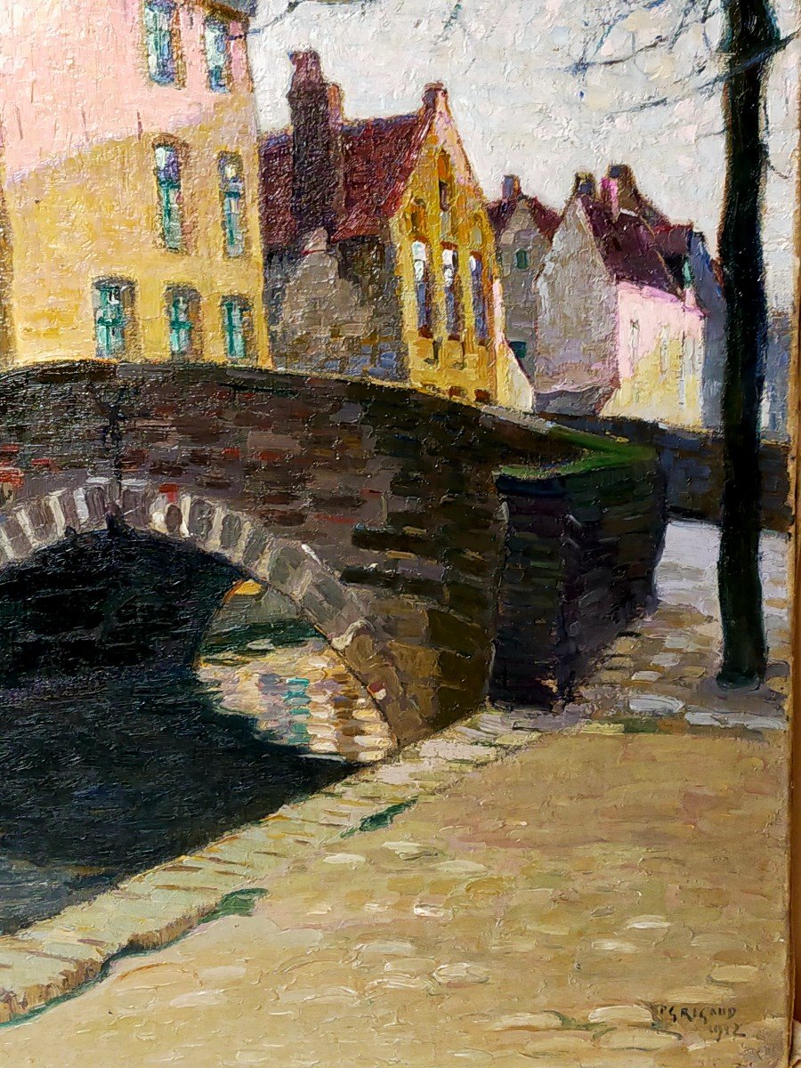 Pierre Gaston Rigaud 1874/1939 Le Pont A Bruges En 1912-photo-4