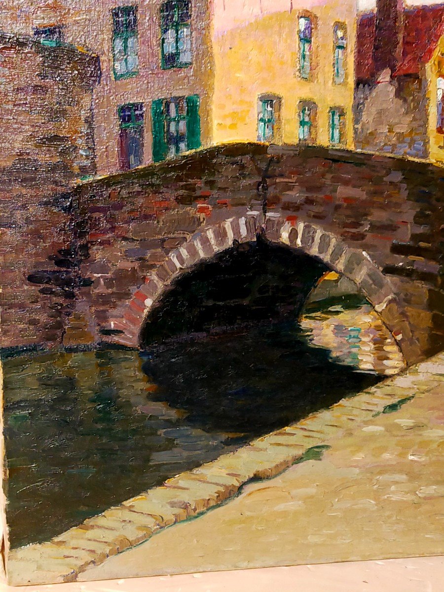 Pierre Gaston Rigaud 1874/1939 Le Pont A Bruges En 1912-photo-2