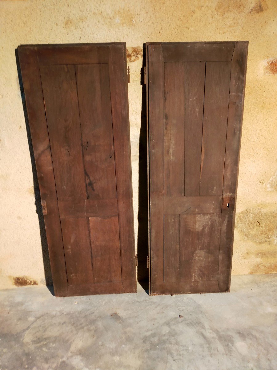 Pair Of 18th Century Woodwork Cupboard Doors -photo-2