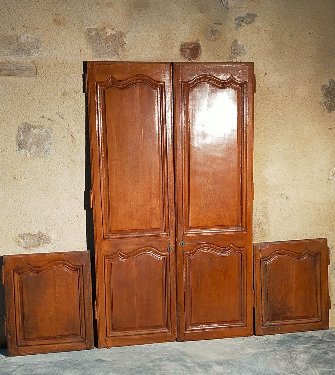 Set Of Four Louis XV Cupboard Doors With Woodwork 