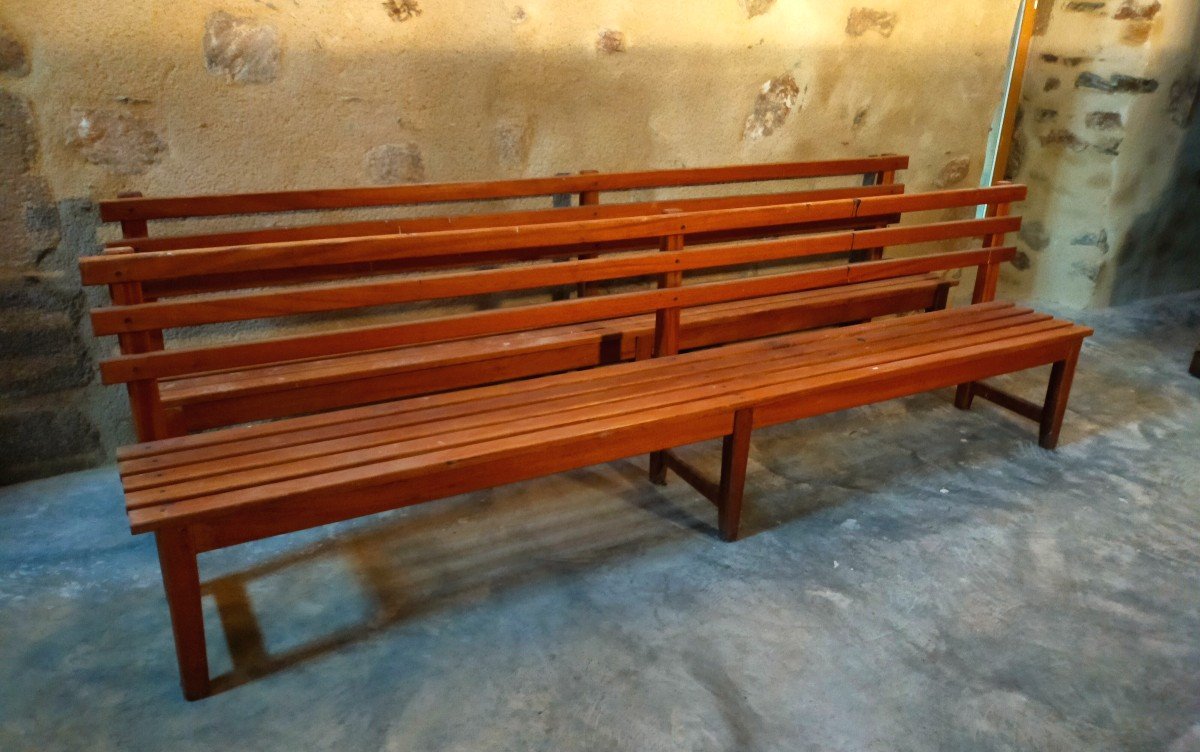 Pair Of Wooden Benches  -photo-1