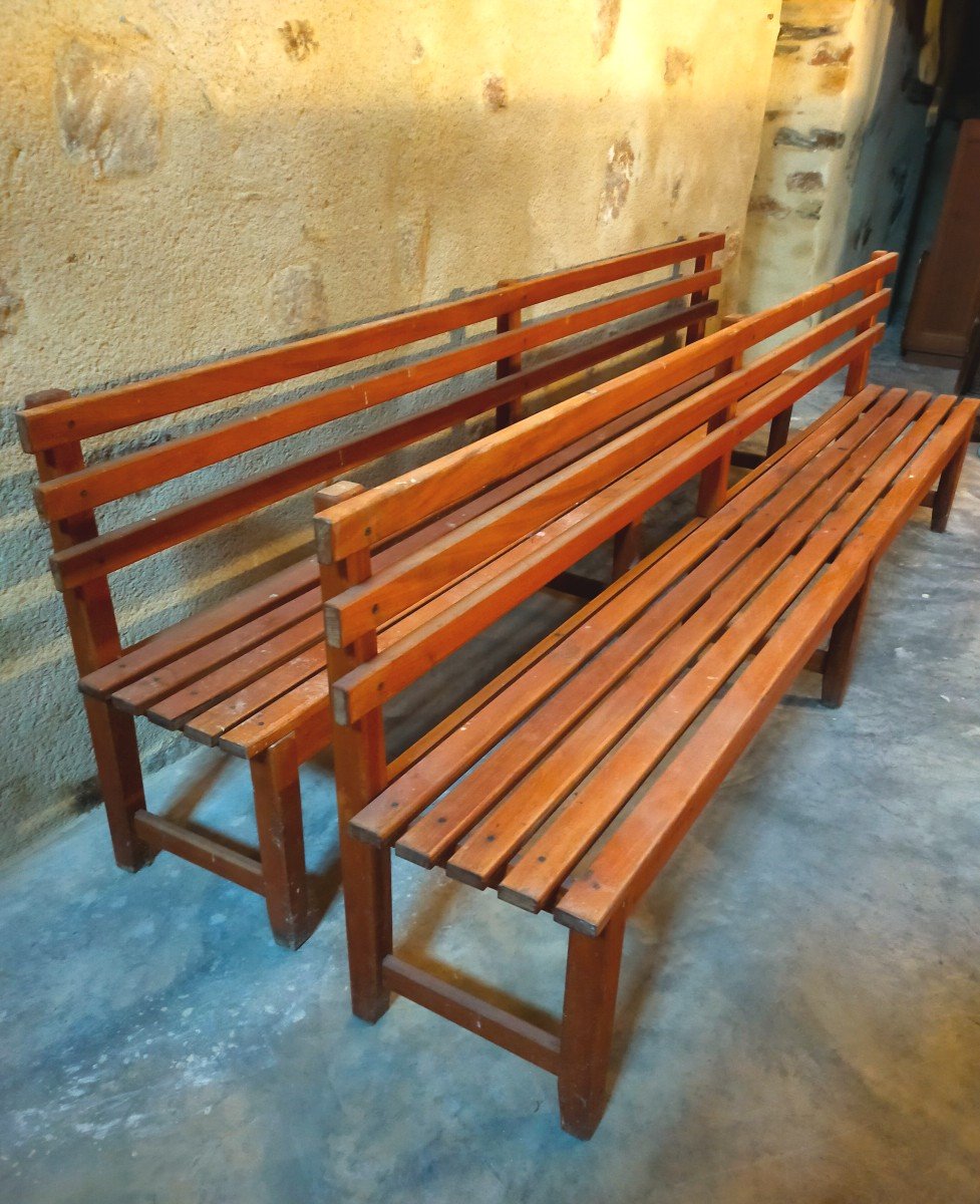 Pair Of Wooden Benches  