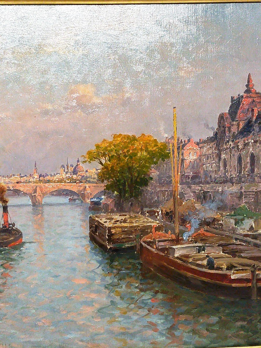 Louis Etienne Timmermans " la seine a paris au pont royal "-photo-3