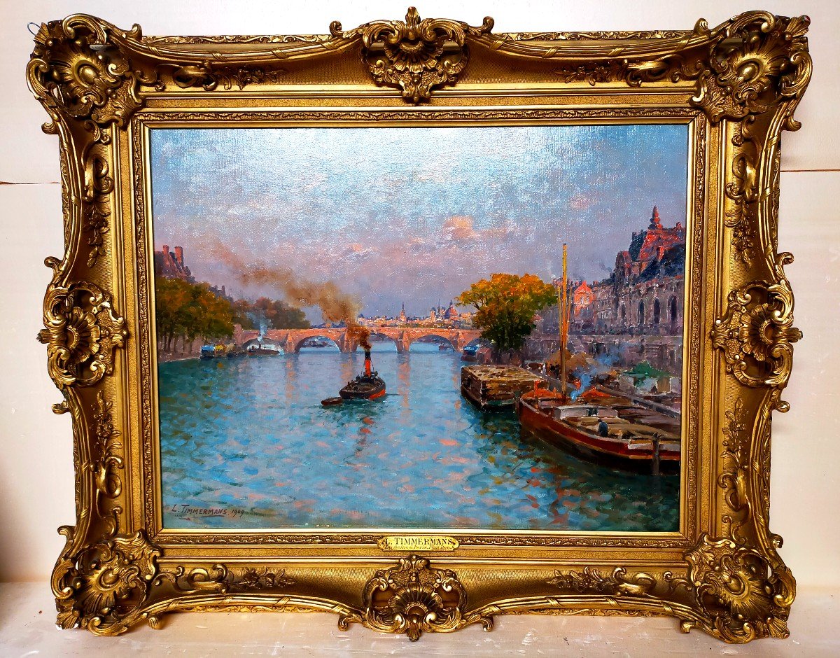 Louis Etienne Timmermans "the Seine At Paris Pont Royal"