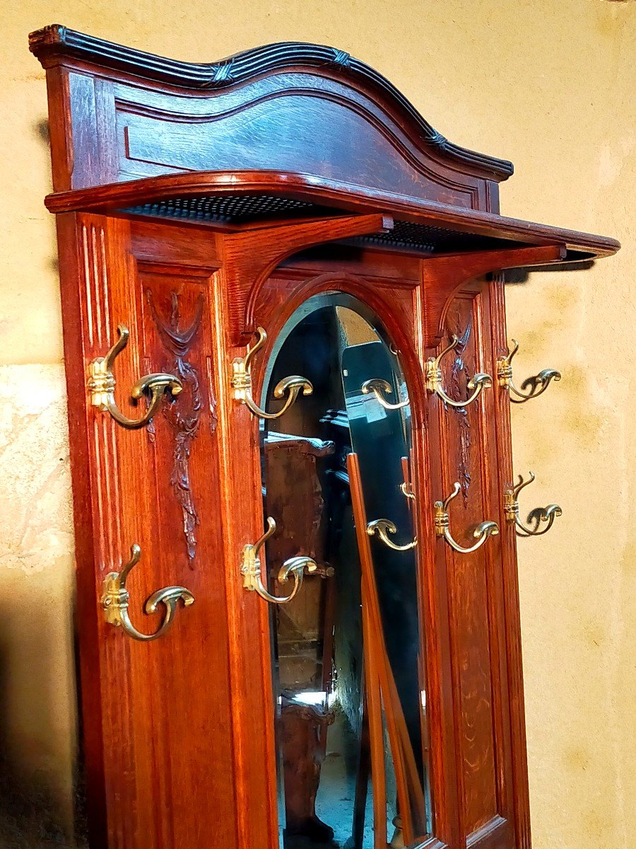 Louis XVI Style Coat Rack With Umbrella And Hat Holder -photo-4