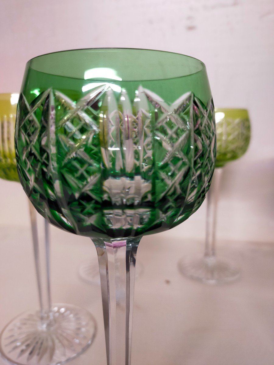 Seven Saint Louis Crystal Wine Glasses -photo-3