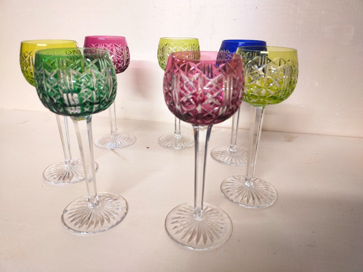 Seven Saint Louis Crystal Wine Glasses -photo-4