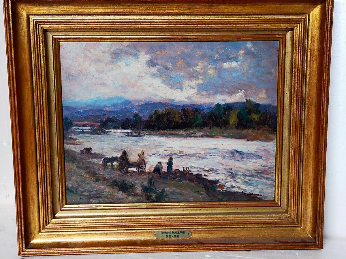 Fernand Maillaud (1862-1948) " La Halte En Bord De Rivière"( Ecole De Crozant ,creuse )-photo-1