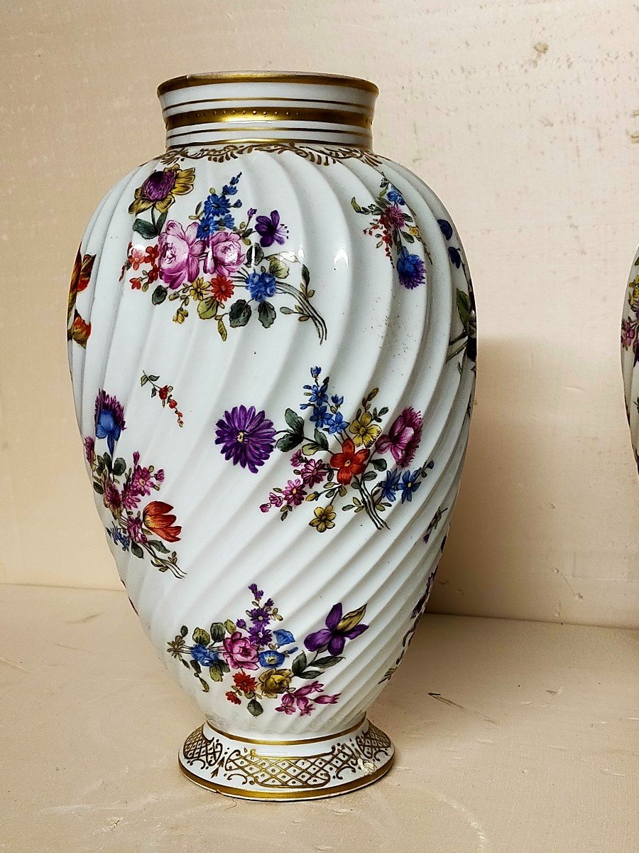 Paire De Vases En Porcelaine De Limoges (haviland Bernardaud Pouyat..)-photo-4