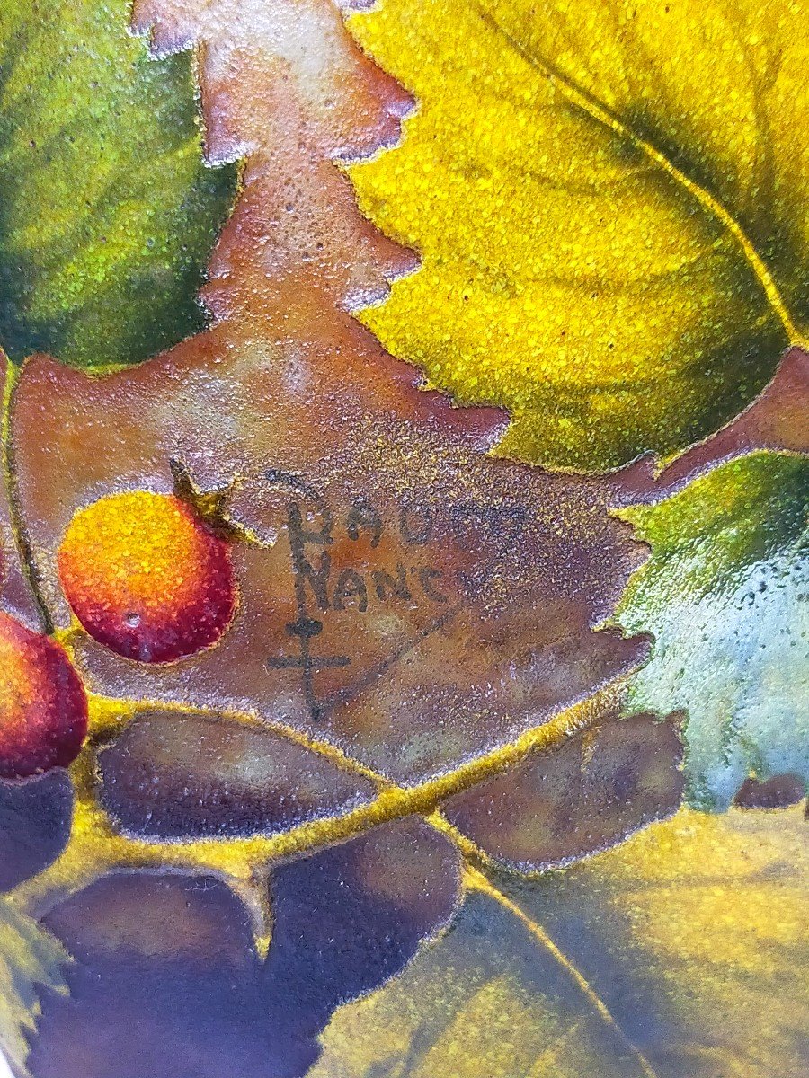 Daum Vase With Hazelnut Decor (nancy Gallé Majorelle ..)-photo-2