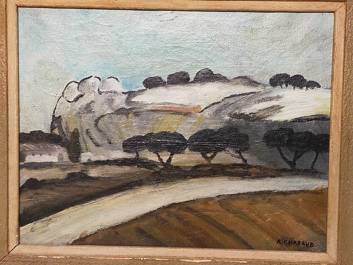 Auguste Chabaud (1882-1955) Chemin blanc Aux Oliviers (provence, la montagnette ,avignon..)-photo-4