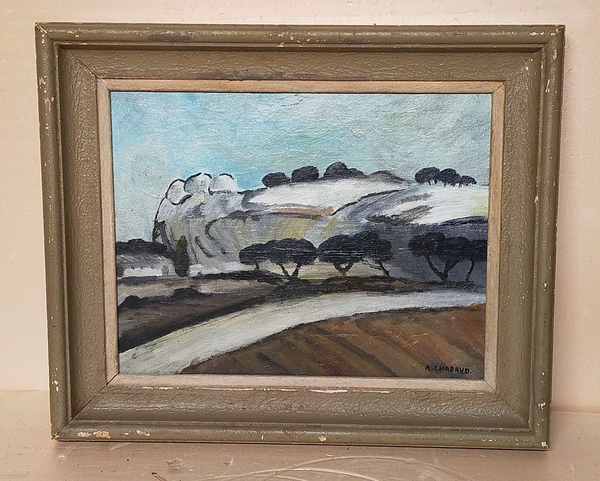 Auguste Chabaud (1882-1955) Chemin blanc Aux Oliviers (provence, la montagnette ,avignon..)