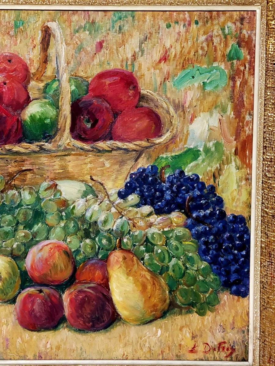 Léon Detroy Composition With Pears, Apples, Grapes, Crozant School (guillaumin, Madeline, Etc.)-photo-4