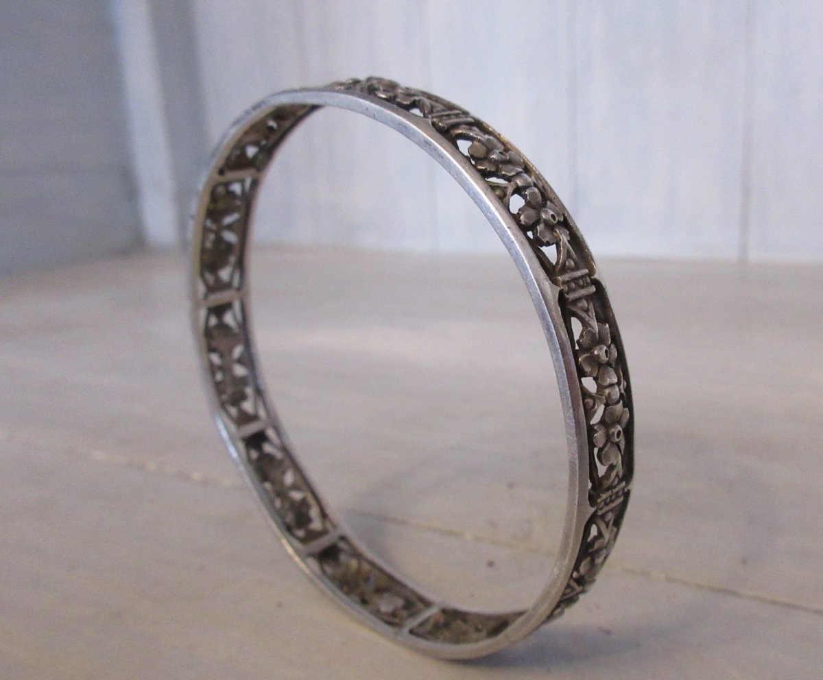 Bracelet Art Deco Argent Massif -photo-3