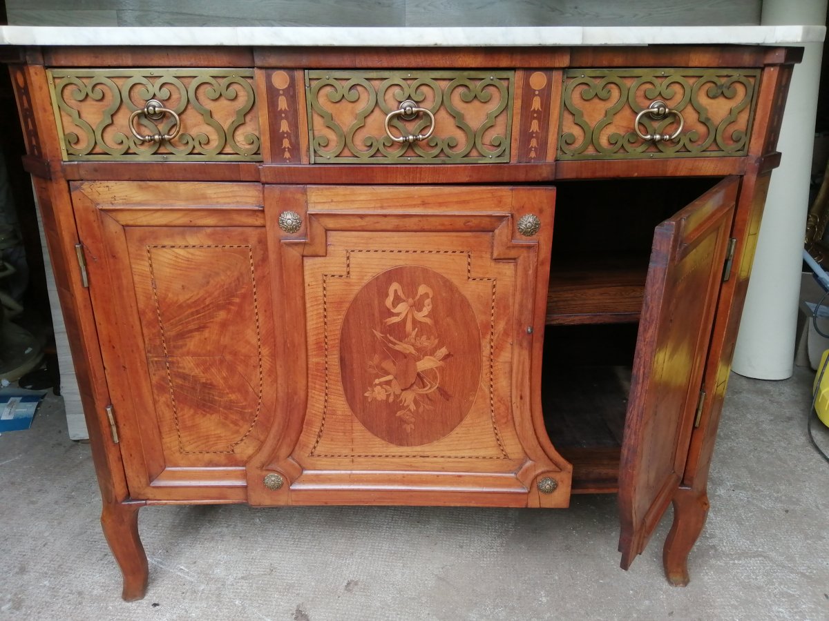 Buffet Commode Transition Marqueterie Et Bronze -photo-2