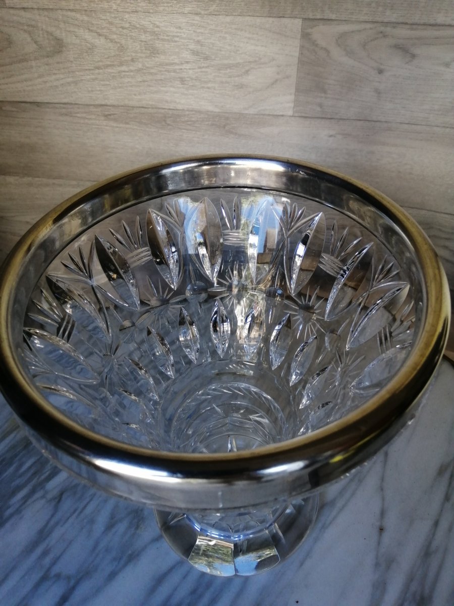 Grand Vase Cristal Et Argent Massif saint louis baccarat-photo-4