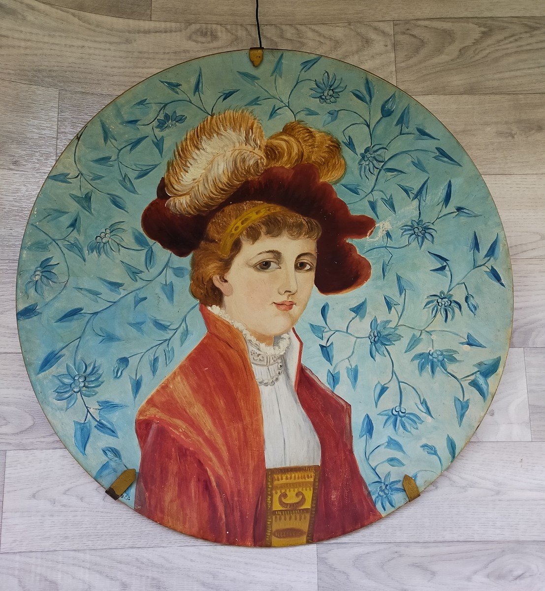 Grand Plat Mural 51 Cm Jeune Femme A La Coiffe 