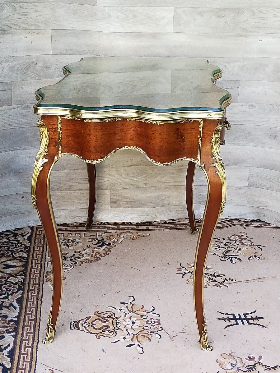 Desk In Marquetry And Gilt Bronze In The Style Of François Linke-photo-3