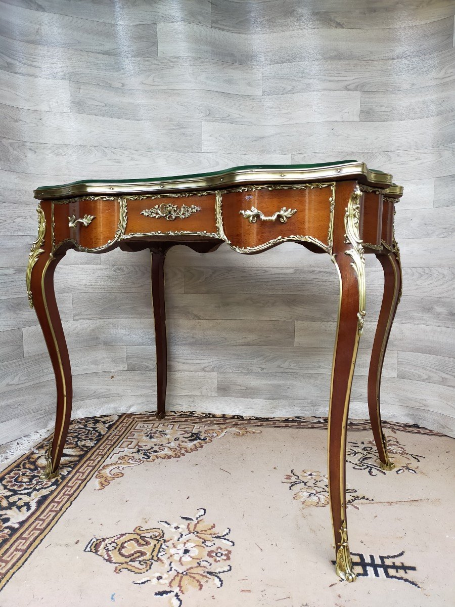 Desk In Marquetry And Gilt Bronze In The Style Of François Linke-photo-4