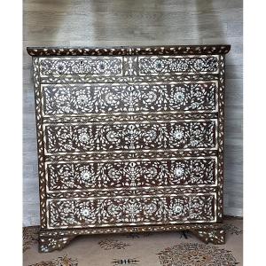 Syria Commode In Ivory Marquetry, Mother-of-pearl And Bone 