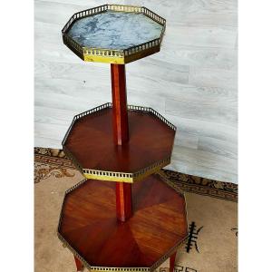 Mute Servant In Marquetry And Marble (pedestal Table, Harness)