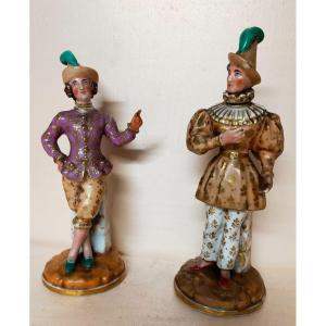 Pair Of Paris Porcelain Perfume Bottles Dlg Jacob Petit 