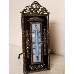 Louis XVI Style Gilt Bronze Thermometer 