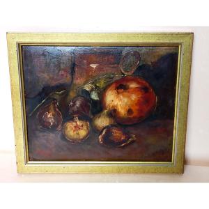 Still Life With Fruit Signature A Dechiffree