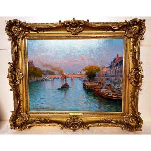 Louis Etienne Timmermans "the Seine At Paris Pont Royal"