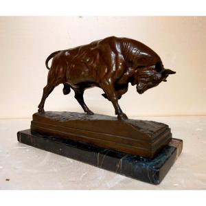 Bronze Antoine Louis Barye 1796-1875 " Le Taureau" Fonte Barbedienne XIXème