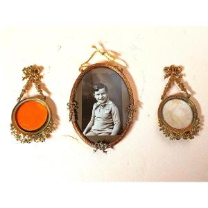 Set Of Three Louis XVI Style Gilt Bronze Photo Frames