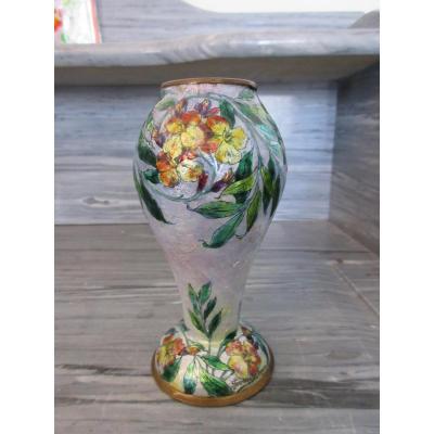 Jules Sarlandie Vase &eacute;mail De Limoges 