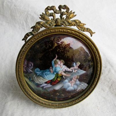 Frame In Bronze And Limoges Enamel