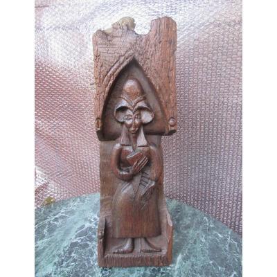 Carved Wood Alsatian Woman? At The XVIIIth Headdress