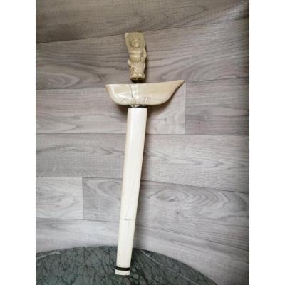 Knife Kriss Or Keris XIXth Ivory Indonesia