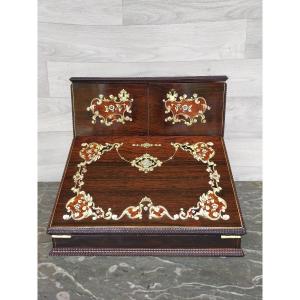 Desk Writing Desk Napoleon III Boulle Marquetry (mail Range, Box)