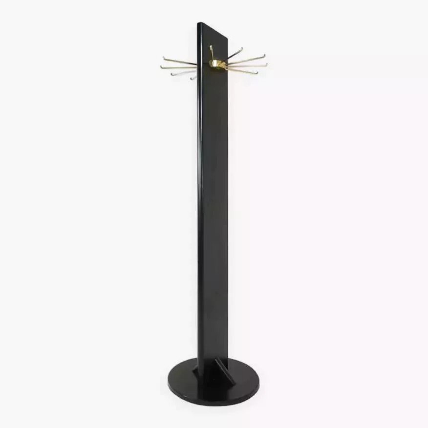 Swivel Coat Rack In Black Lacquered Wood And Brass-photo-8